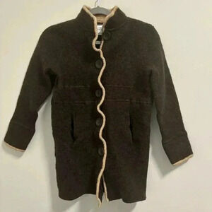 Emma James Brown Wool Coat Size L 100% Wool